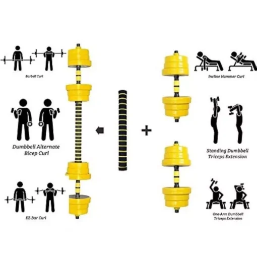 44LB Adjustable Dumbbell Barbell Pair - Image 6