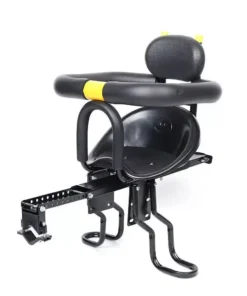 Child-Friendly Front Mount Bike Seat with Safety Harness and Foot Pedals for Kids