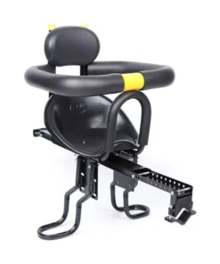 Child-Friendly Front Mount Bike Seat with Safety Harness and Foot Pedals for Kids