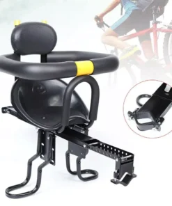 Child-Friendly Front Mount Bike Seat with Safety Harness and Foot Pedals for Kids