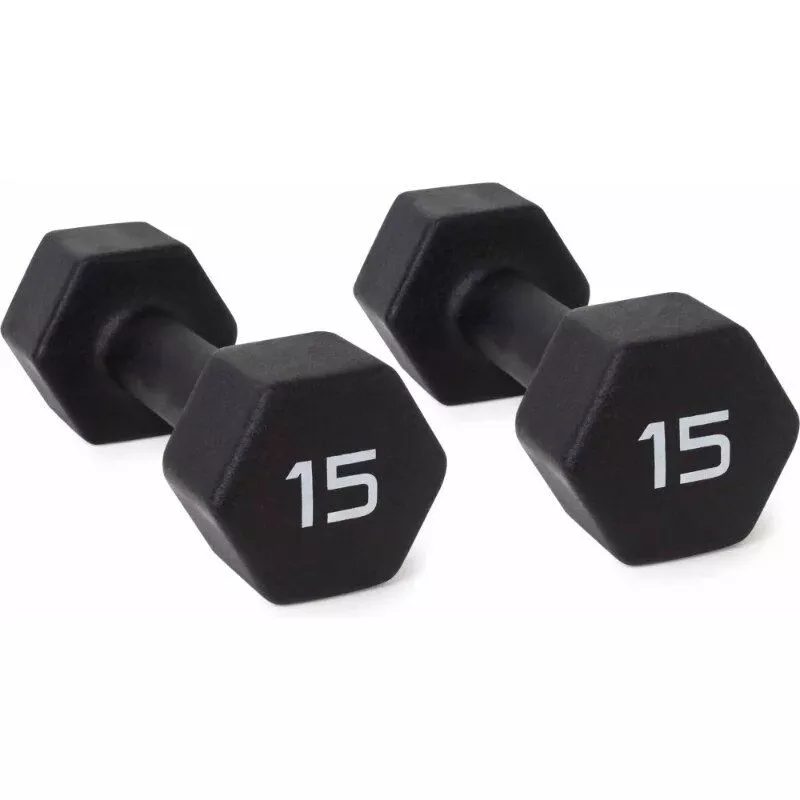 12/15lb Hexagonal Neoprene Dumbbell Set