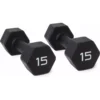 12/15lb Hexagonal Neoprene Dumbbell Set