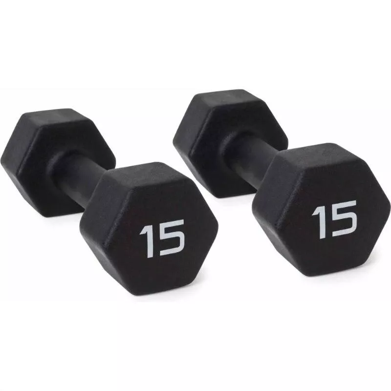 12/15lb Hexagonal Neoprene Dumbbell Set