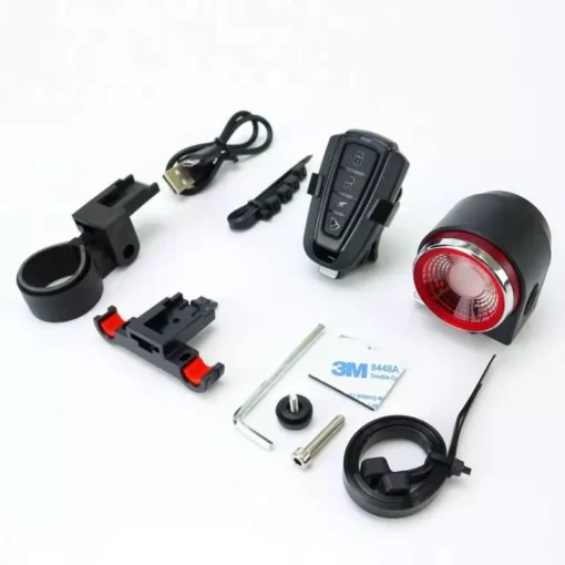 Wireless LED Bicycle Rear Light with Alarm and Brake Indicator