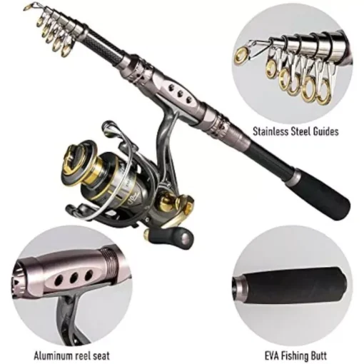 Ultimate Fishing Kit: 7ft Telescopic Carbon Fiber Rod, Spinning Reel, and Full Accessory Set - Image 4