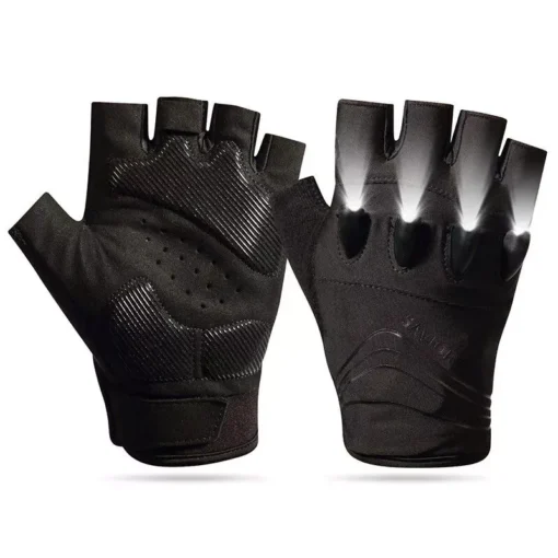 LED Flashlight Breathable Half-Finger Fishing & Cycling Gloves - Image 2