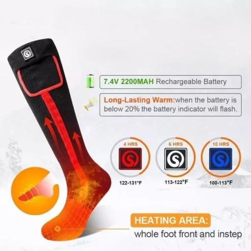 Rechargeable Thermal Ski Socks with 3-Zone Heating - Image 4