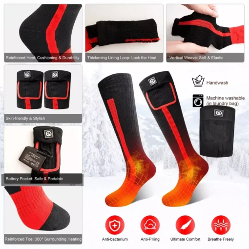Rechargeable Thermal Ski Socks with 3-Zone Heating - Image 3