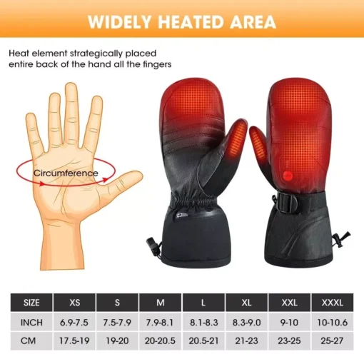 Advanced Far Infrared Heated Mitten Gloves with 3-Temperature Control & Rechargeable Battery - Image 6