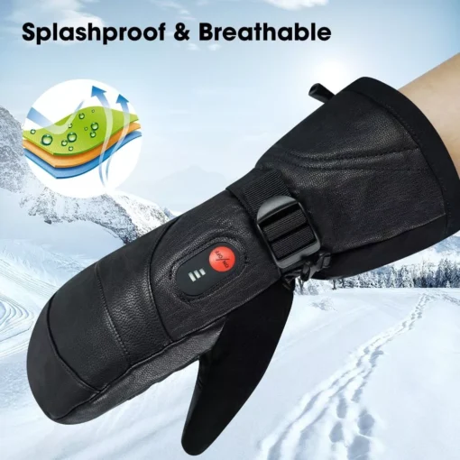 Advanced Far Infrared Heated Mitten Gloves with 3-Temperature Control & Rechargeable Battery - Image 4