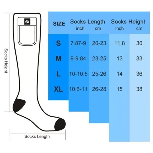 Rechargeable Thermal Electric Heated Socks with 3-Level Temperature Control for Outdoor Activities - Image 6
