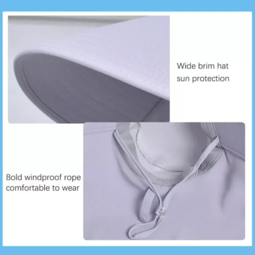 Adjustable Sun Protection Bucket Hat with Shawl for Outdoor Activities - Image 5