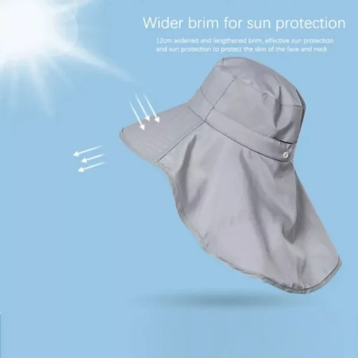 Adjustable Sun Protection Bucket Hat with Shawl for Outdoor Activities - Image 6