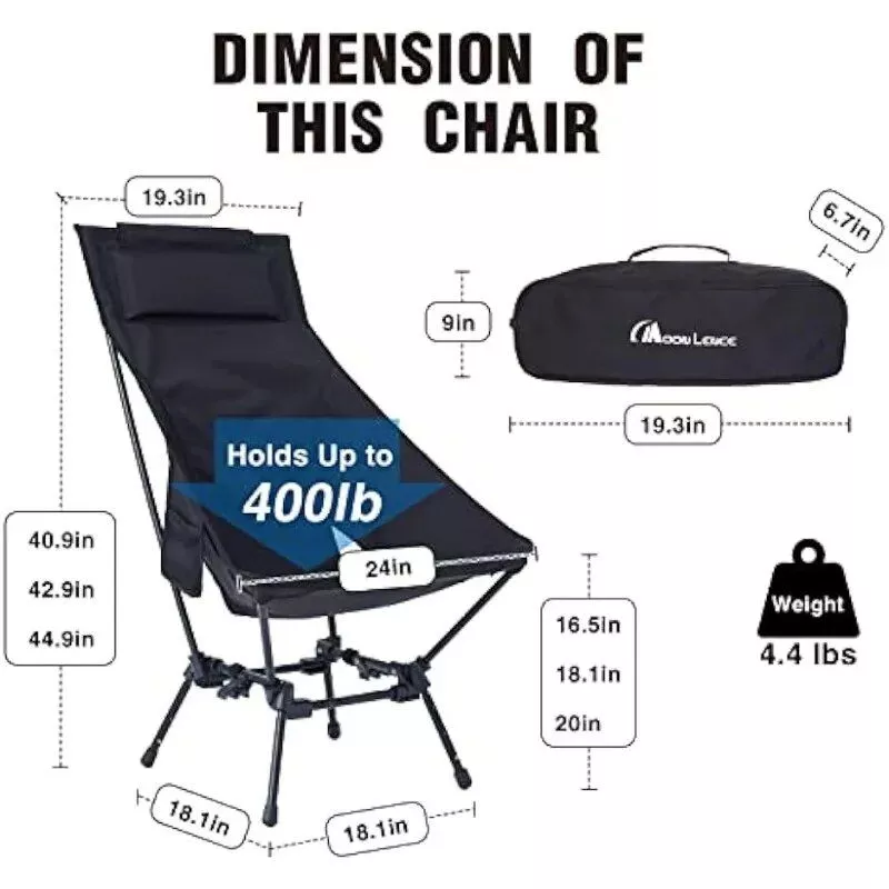 Adjustable High-Back Oversize Camping Chair