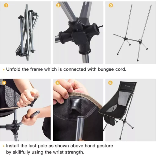 2 Pack Lightweight High Back Camping Chair - Image 4
