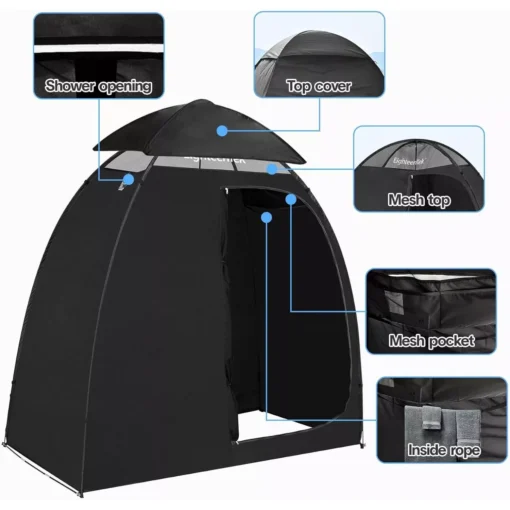 Camping Shower Tent Changing Room – 2 Rooms, UV Protection, Portable - Image 5