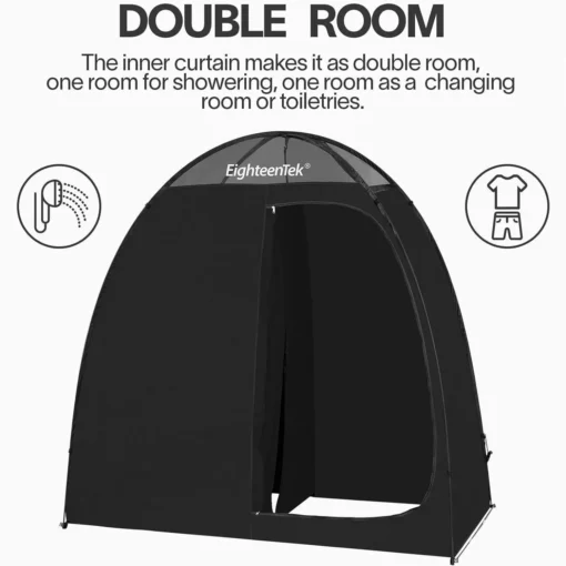 Camping Shower Tent Changing Room – 2 Rooms, UV Protection, Portable - Image 6