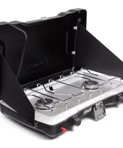2-Burner Propane Camping Stove with Push-Button Ignition