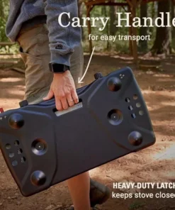 2-Burner Propane Camping Stove with Push-Button Ignition