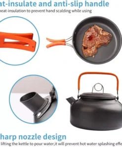 Lightweight Aluminum Camping Cooking Set for Hiking, Trekking & Outdoor Adventures