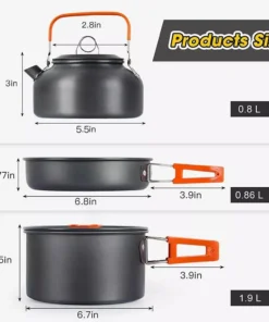Lightweight Aluminum Camping Cooking Set for Hiking, Trekking & Outdoor Adventures