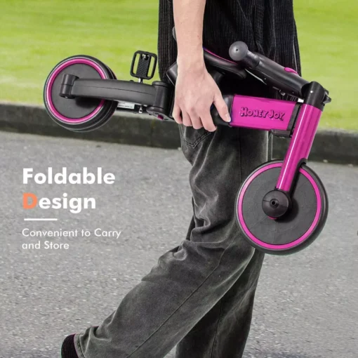 4-in-1 Foldable Toddler Tricycle with Push Handle - Image 7