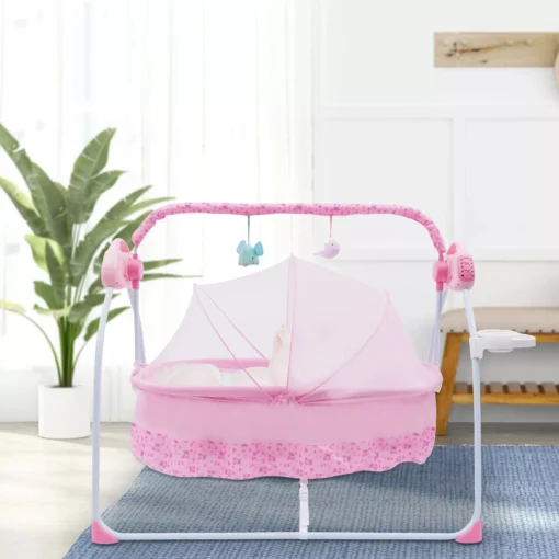 Electric Baby Cradle with Bluetooth, Music & Bouncer - Image 7