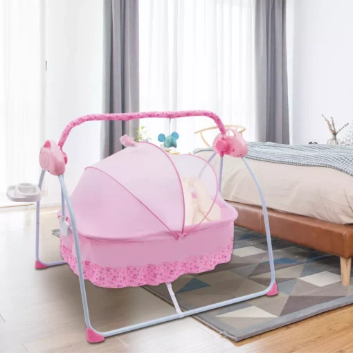 Electric Baby Cradle with Bluetooth, Music & Bouncer