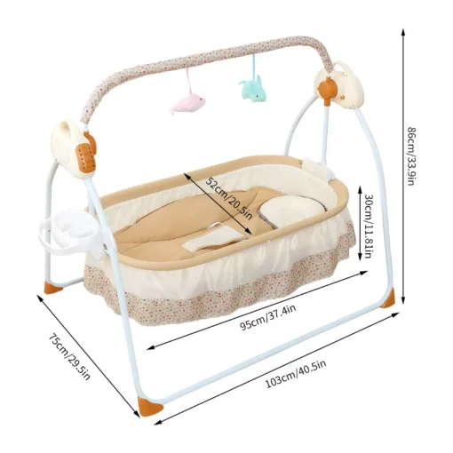 Electric Baby Cradle with Bluetooth, Music & Bouncer - Image 8