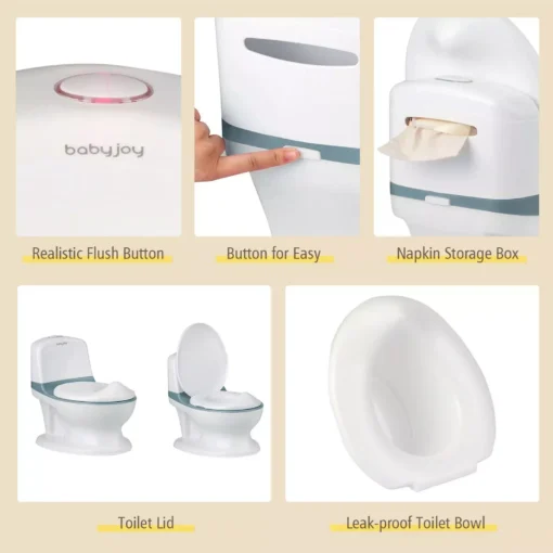 Kids Realistic Potty Training Toilet with Sound & Lighting - Image 6