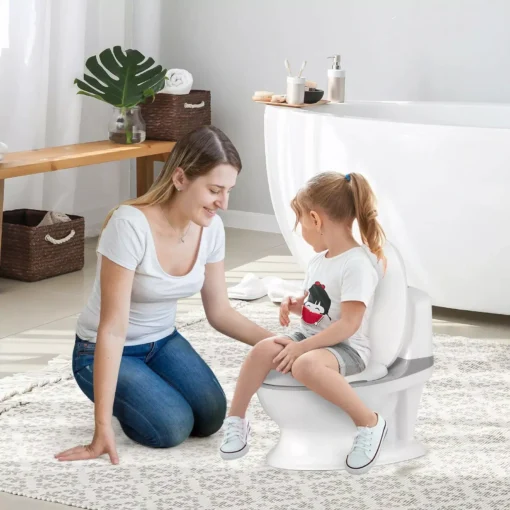 Kids Realistic Potty Training Toilet with Sound & Lighting - Image 4