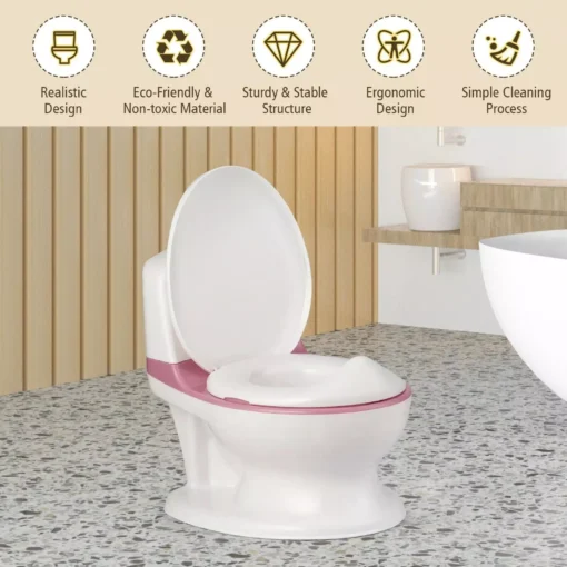 Kids Realistic Potty Training Toilet with Sound & Lighting - Image 7