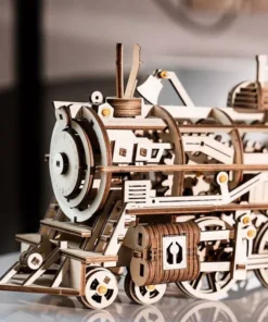 Clockwork Wooden Locomotive Model Kit