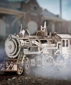 Clockwork Wooden Locomotive Model Kit