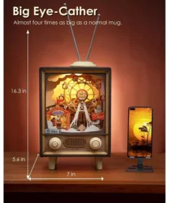 3D Wooden Sunset Carnival Music Box with Light