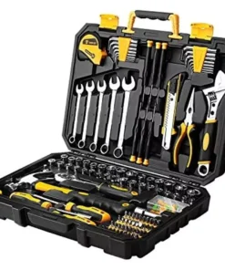 158-Piece General Household and Auto Repair Hand Tool Kit with Plastic Toolbox Storage Case