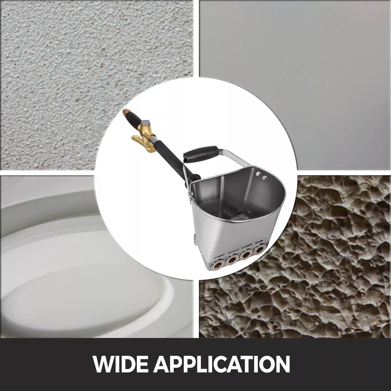 4-Jet Mortar Sprayer Gun 3kW Stucco, Plaster & Cement Spray Tool
