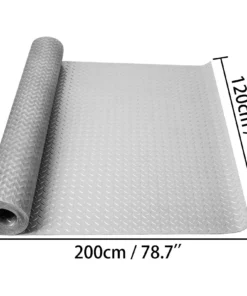 Silver PVC Vinyl Garage Floor Mat – Anti-Slip, Waterproof, and Heavy-Duty