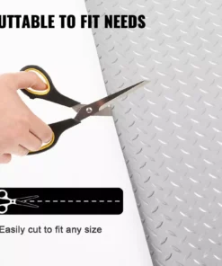 Silver PVC Vinyl Garage Floor Mat – Anti-Slip, Waterproof, and Heavy-Duty