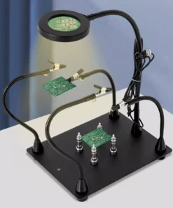 Magnetic Helping Hands Soldering Station – Precision Soldering Tool with LED Light and Magnifier