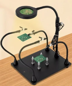 Magnetic Helping Hands Soldering Station – Precision Soldering Tool with LED Light and Magnifier
