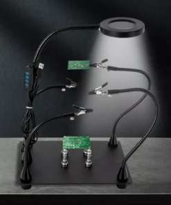 Magnetic Helping Hands Soldering Station – Precision Soldering Tool with LED Light and Magnifier