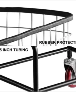 Rolling Laundry Cart 2.5 Bushel – Durable Steel Wire Basket with Wheels