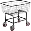 Rolling Laundry Cart 2.5 Bushel – Durable Steel Wire Basket with Wheels