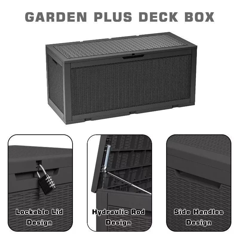 Outdoor All-Weather 100 Gallon Resin Deck Box