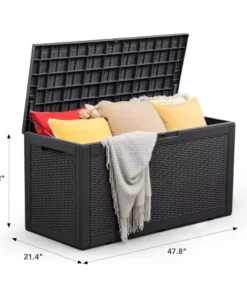 Outdoor All-Weather 100 Gallon Resin Deck Box