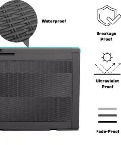 Outdoor All-Weather 100 Gallon Resin Deck Box