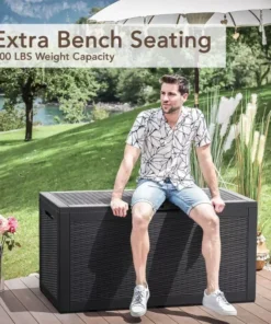 Outdoor All-Weather 100 Gallon Resin Deck Box