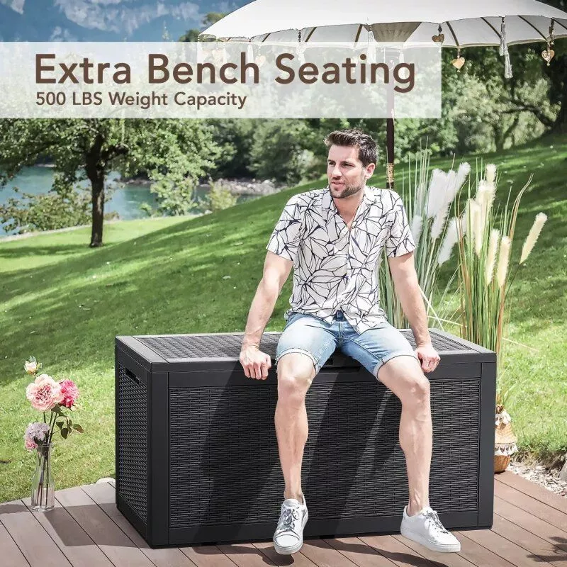 Outdoor All-Weather 100 Gallon Resin Deck Box