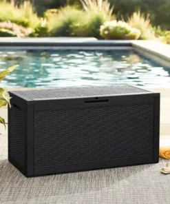 Outdoor All-Weather 100 Gallon Resin Deck Box